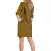 rochie birou office casual galben mustar, spate